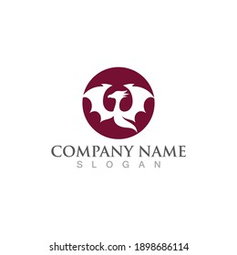 Dragon vector icon illustration design logo template