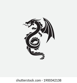 Dragon vector icon illustration design logo template