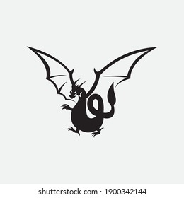 Dragon vector icon illustration design logo template