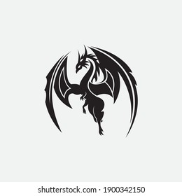 Dragon vector icon illustration design logo template