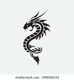 Dragon vector icon illustration design logo template