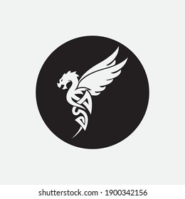 Dragon vector icon illustration design logo template