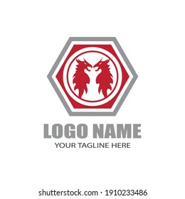 Dragon vector icon illustration design logo template