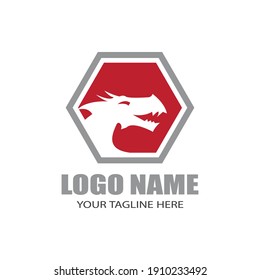 Dragon vector icon illustration design logo template