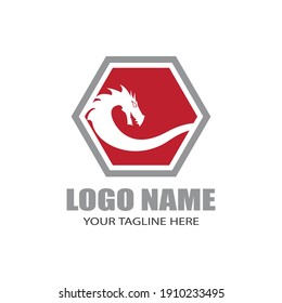 Dragon vector icon illustration design logo template