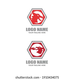 Dragon vector icon illustration design logo template