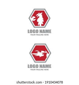 Dragon vector icon illustration design logo template