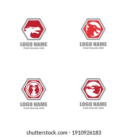 Dragon vector icon illustration design logo template
