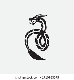 Dragon vector icon illustration design logo template