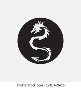 Dragon vector icon illustration design logo template