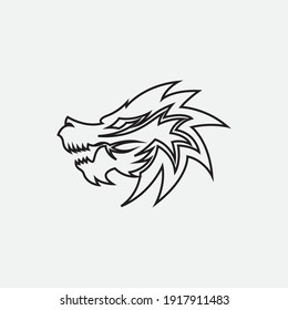 Dragon vector icon illustration design logo template