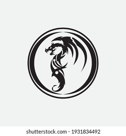 Dragon vector icon illustration design logo template
