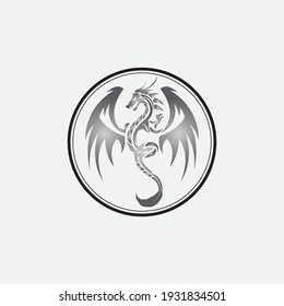 Dragon vector icon illustration design logo template