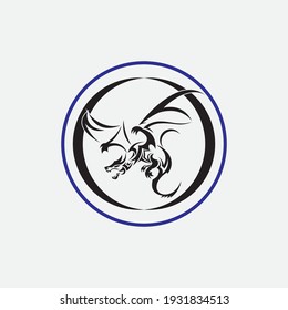 Dragon vector icon illustration design logo template