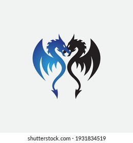 Dragon vector icon illustration design logo template