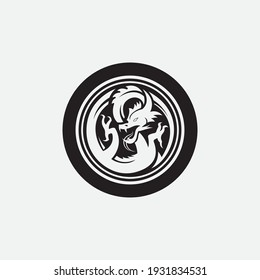 Dragon vector icon illustration design logo template