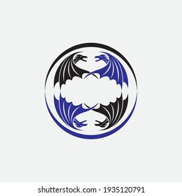 Dragon vector icon illustration design logo template