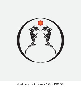 Dragon vector icon illustration design logo template