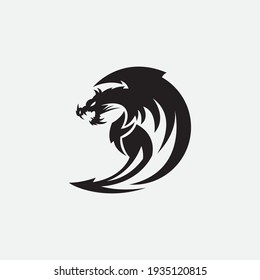 Dragon vector icon illustration design logo template