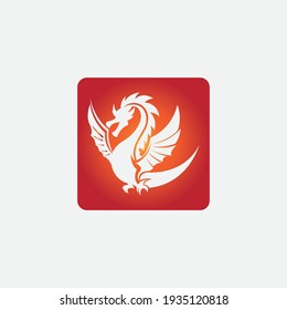 Dragon vector icon illustration design logo template
