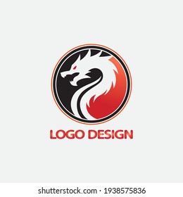 Dragon vector icon illustration design logo template