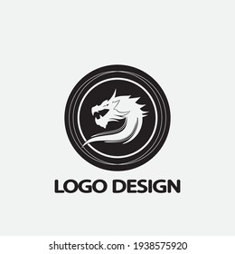 Dragon vector icon illustration design logo template