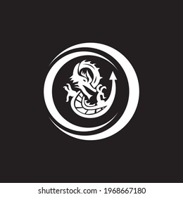 Dragon vector icon illustration design logo template