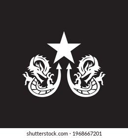 Dragon vector icon illustration design logo template