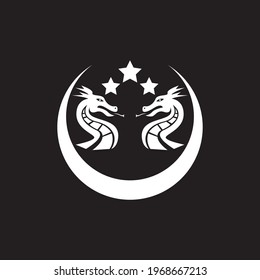 Dragon vector icon illustration design logo template