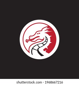 Dragon vector icon illustration design logo template