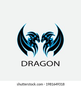 Dragon vector icon illustration design logo template