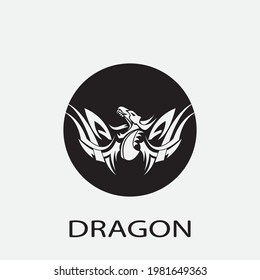 Dragon vector icon illustration design logo template