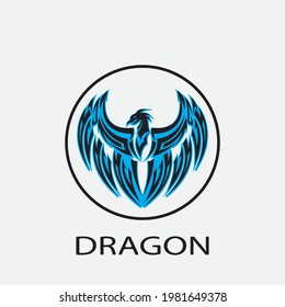 Dragon vector icon illustration design logo template
