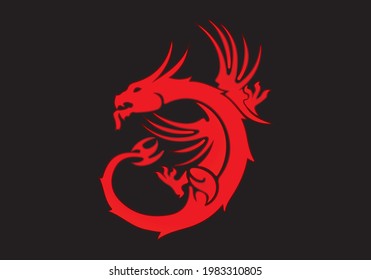 Dragon vector icon illustration design logo template