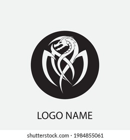 Dragon vector icon illustration design logo template