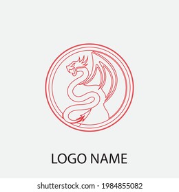 Dragon vector icon illustration design logo template