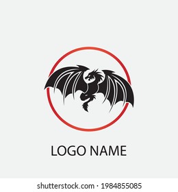 Dragon vector icon illustration design logo template