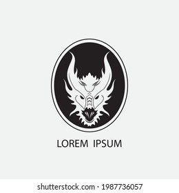Dragon vector icon illustration design logo template