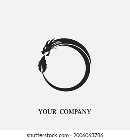 Dragon vector icon illustration design logo template