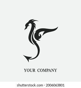 Dragon vector icon illustration design logo template