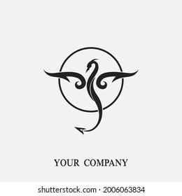 Dragon vector icon illustration design logo template