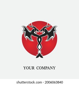 Dragon vector icon illustration design logo template