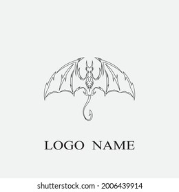 Plantilla de logotipo de diseño de ilustración de icono del vector Dragon
