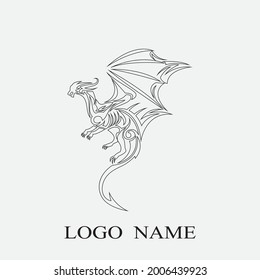 Dragon vector icon illustration design logo template