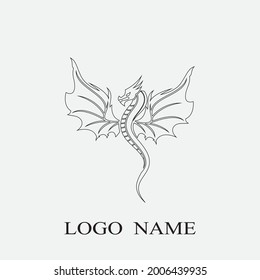 Dragon vector icon illustration design logo template