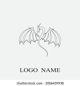 Dragon vector icon illustration design logo template