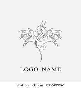 Dragon vector icon illustration design logo template
