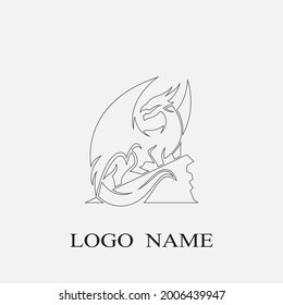 Dragon vector icon illustration design logo template