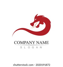 Dragon vector icon illustration design logo template