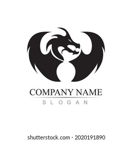 Dragon vector icon illustration design logo template